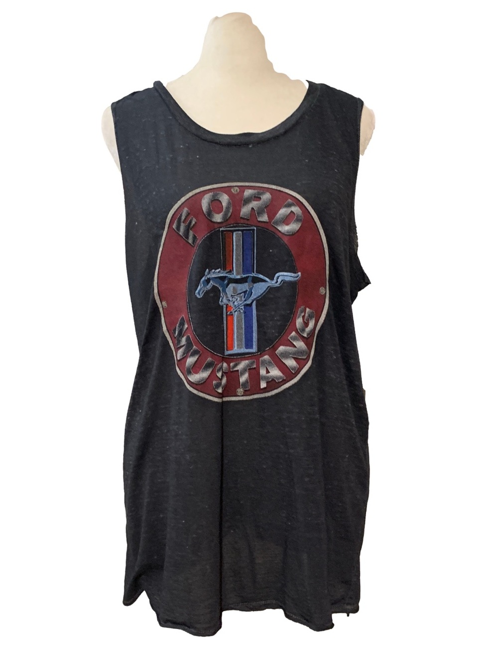 Ford Dark Gray Ultra Lightweight Sheer Mighty Fine Unisex Sleeveless Muscle Tank